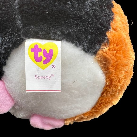 TY Beanie Ballz Collection Speedy Guinea Pig Hamster Stuffed Animal Plush Calico - Picture 4 of 10